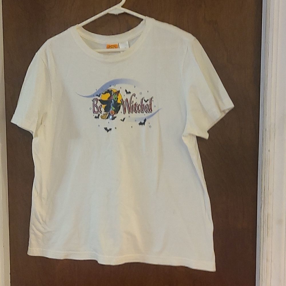 Large Happy Halloween White Tee Shirt